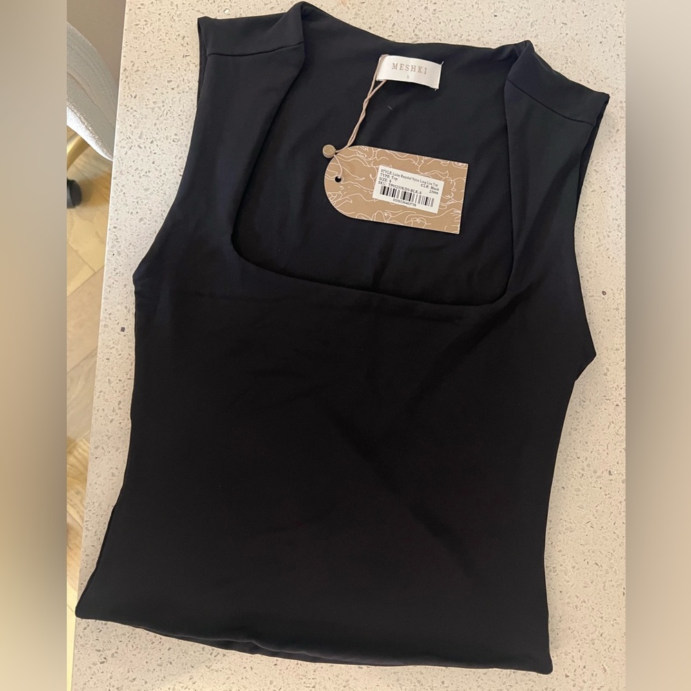 Meshki Elegant Black Tank Top